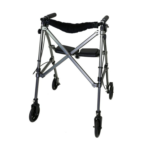 Able Life Space Saver Rollator, Lightweight 4 Wheel Travel Walker