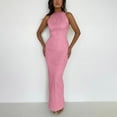 thumbnail image 2 of CAICJ98 Grande Taille Robes Femmes Sans Manches V Cou Split Soirée Longue Robe Argent L, 2 of 5