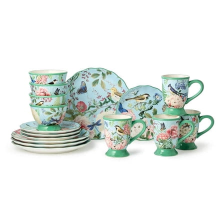 Flora 16-Piece Multi-Colored Dinnerware Set (Service of 4)