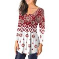 thumbnail image 4 of Camiseta de mujer Blusa con cuello en V con estampado floral FleinngHoz JD710495481, 4 of 4