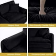thumbnail image 4 of Homy Casa Modular Deep Seat Sectional Sofa with Ottomans & Pillows, Black Loveseat for Living Room & Apartment, 4 of 9