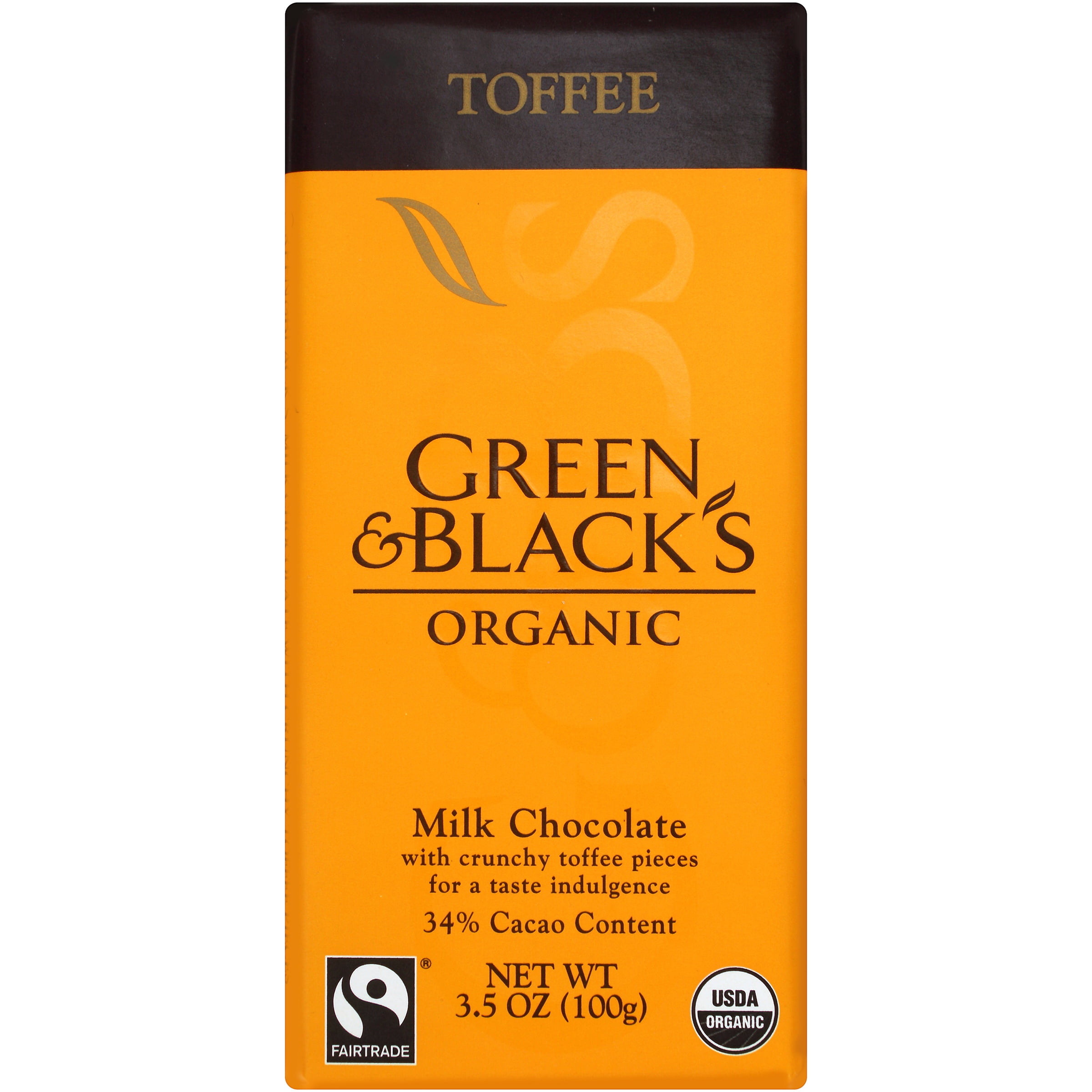 Green & Black's Organic Toffee Milk Chocolate 3.5 oz. Bar by Mondelez Global LLC
