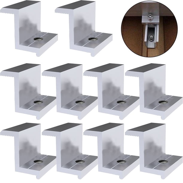 Abrazadera de extremo para panel solar AFQH, soportes de aluminio en Z para paneles solares, kit de soportes de montaje para sistema de montaje de paneles solares fotovoltaicos, accesorios de