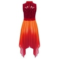thumbnail image 3 of CHICTRY Robe de Danse Sans Manches à Sequins pour Filles, Tunique de Culte Irrégulière pour Église, Rouge 6, 3 of 6