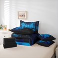 thumbnail image 5 of Feelyou Black Blue Pine Tree Twin Bedding Sets 7-Piece, Jungle Plant Botanical Bedding Comforter Set, Nature Scenery Print Reversible Sheet Sets, Lightweight Room Decor, 5 of 7