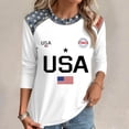 thumbnail image 4 of KDDYLITQ 250 Year American Anniversary Tshirt for Women 4th Of July Usa Flag 3/4 Sleeve Blouses Patriotic National Flag Print Freedom Tees Usa Star Stripes Basic Crew Neck Tops White S, 4 of 5