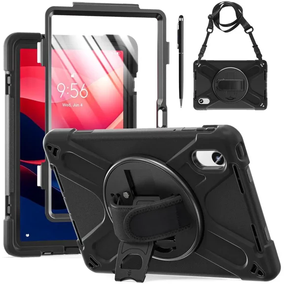 Case for Lenovo Tab M11 / K11 LTE 11 inch 2024 TB330FU TB330XU TB-331FC Shockproof Cover with Screen Protector Rotating Hand Strap & Stand Shoulder Strap Universal Stylus Pen