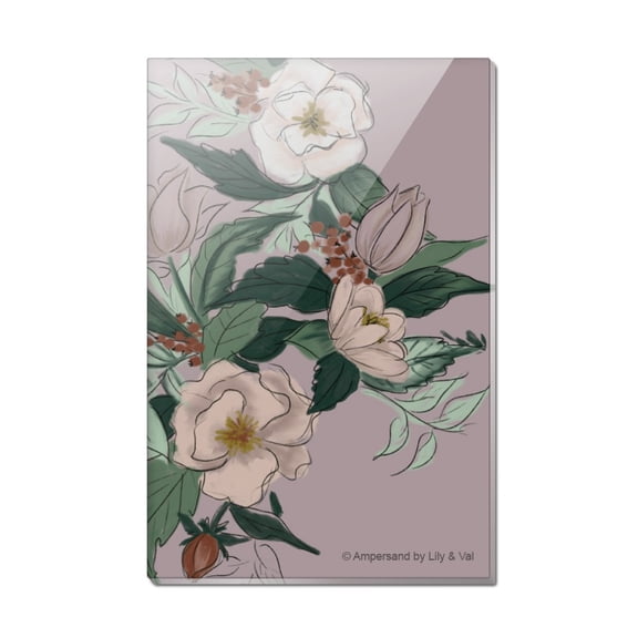 Pretty Floral Flowers Rectangle Acrylic Fridge Refrigerator Magnet