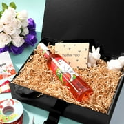 PKGSMART Large Gift Box with Ribbon, 13x9.7x3.4 inches, Black Box with Magnetic Lid