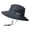 Black, variant on Outdoor Sun Hat UPF 50 Protection Wide Brim with Ponytail Hole Mesh Side Adjustable Chin Strap for Hiking Camping Fishing Size:One Size