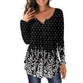 thumbnail image 1 of Gvmfive Women V Neck Floral Long Sleeve T-shirts Blouse Loose Tunic Tops, 1 of 4