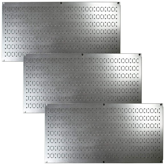 Organisateur d'Outils Horizontal à Panneau Perforé 32"x16 Pouces, Argent (3 Pack)