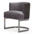 thumbnail image 1 of TOV Furniture Chaise d'Appoint en Velours, Petit, Gris, 1 of 2