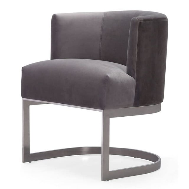 TOV Furniture Chaise d'Appoint en Velours, Petit, Gris