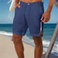 thumbnail image 2 of Diufon Summer Mens Shorts Side Hem Zipper Outdoor Shorts Drawstring Waist Button Shorts with Pockets, 2 of 6