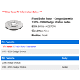 thumbnail image 2 of Front Brake Rotor - Compatible with 1995 - 2006 Dodge Stratus Sedan 1996 1997 1998 1999 2000 2001 2002 2003 2004 2005, 2 of 2