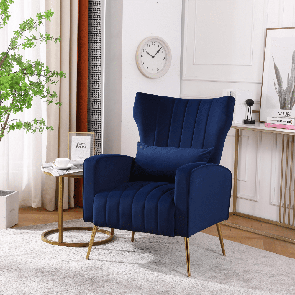 Velvet Accent Chair, Modern Living Room Armchair Comfy Upholstered