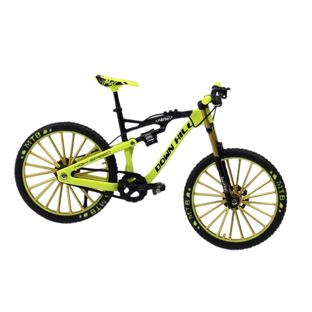 juguete miniatura Modelo de bicicleta, juguete de bicicleta para , simulación de bicicleta de montaña, Mini modelo curvo para el hogar, dormitorio, sala de estar, - Verde Sunnimix Miniatura de Bicicleta Diecast