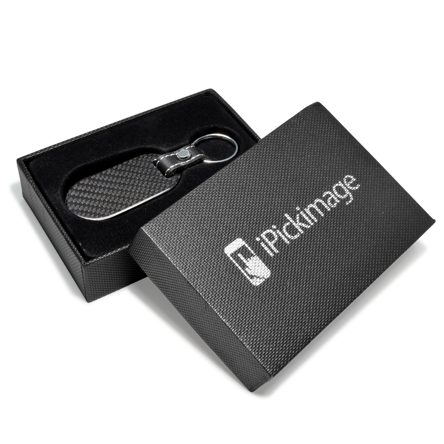 Jeep Compass Real Carbon Fiber Dog-Tag Style Key Chain