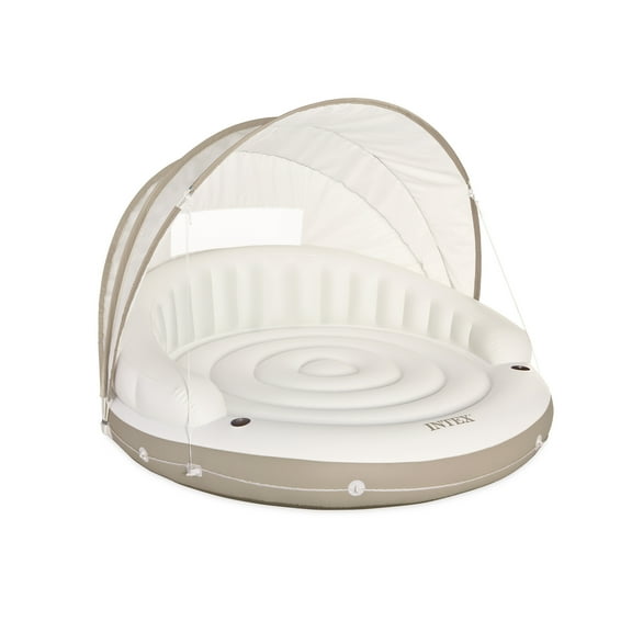 Open Box Intex Canopy Island 78" X 59" Inflatable Water Lounge Raft 58292EP