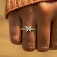 thumbnail image 4 of 925 Sterling Silver Cute Butterfly Rings for Women Dainty 14k Gold Plated CZ Rhinestone Insect Stacking Promise Ring Mother Daughter Ring Jewelry Christmas Gifts for Friends, 4 of 9