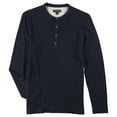 thumbnail image 2 of Tasso Elba Mens Linen Marled Henley Shirt, Blue, Medium, 2 of 2