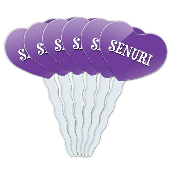 Senuri Heart Love Cupcake Picks Toppers - Set of 6