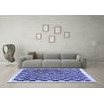thumbnail image 3 of Ahgly Company Indoor Round Checkered Blue Modern Area Rugs, 6' Round, 3 of 4