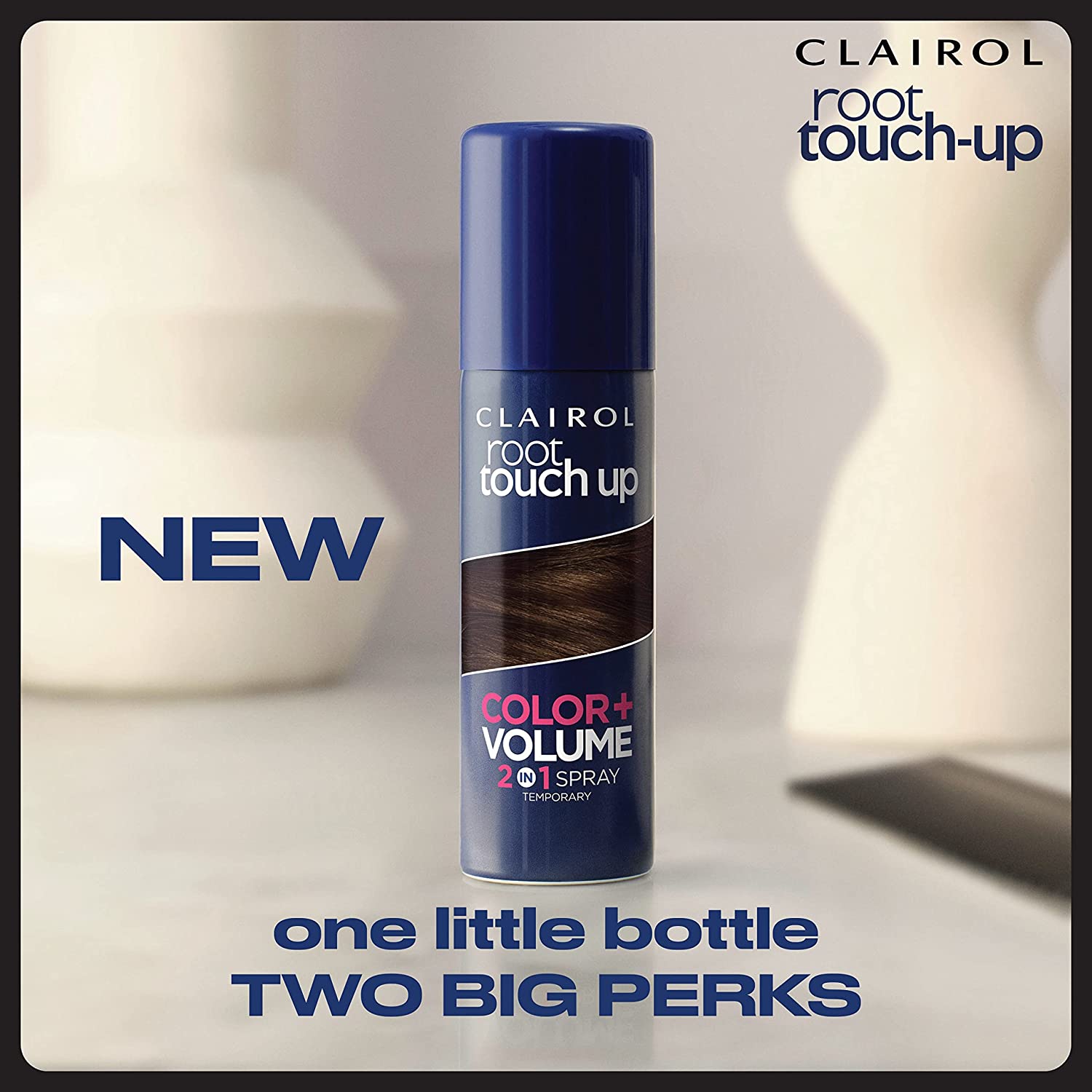 Clairol Root Touch-Up Color + Volume 2-in-1 Temporary Spray, Light Brown Hair Color, Pack of 1