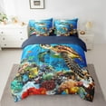 thumbnail image 2 of Erosebridal Sea Turtle Bedding Sets Twin Size,Underwtaer World Comforter Sets with Sheets,Ocean Theme Decor,Reversible,Breathable,7pcs, 2 of 6