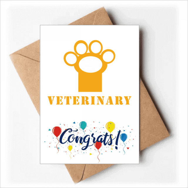 Dog Claw Orange Veterinarian Wedding Cards Congratulations Greeting Envelopes