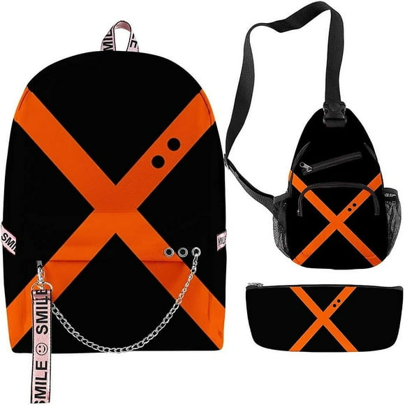 Boku No Izuku Midoriya Hero Academia Kid Backpack Schoolbag Suitable for teens students and unisex 3pcs (Style B)