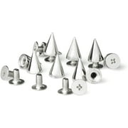 Bastex 205pcs Studs and Spikes. Metal Spikes and Punk Studs for Clothing, Jacket Studs. Cone Small Metal Studs and Metal Spikes for DIY Leather Craft. Includes Bullet Cone Spike and Metal Screw Back.