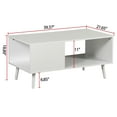 thumbnail image 2 of Wangbujianwang Wooden Coffee Table 2 Tier Mid Century Modern Center Table with Open Storage Shelf for Living Room, 40 Inch Accent Sofa Side Table for Indoor Bedroom Apartment Small Spaces,White, 2 of 11