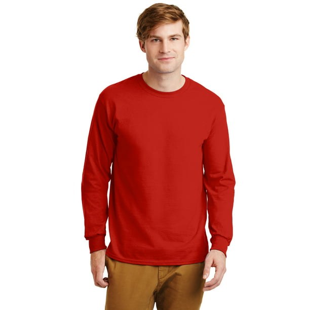 Baan Vormen envelop Gildan Mens Ultra Cotton Long Sleeve T-Shirt , 3XL, Red - Walmart.com