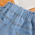 thumbnail image 5 of Ugoldhm Girls' Stretch Denim Shorts (4-13Y) Elastic Waist & Cute Design Summer Casual Jean Shorts, 5 of 7