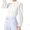 White, variant on Elegant Plain Top Stand Collar White Long Sleeve Women's Blouses S (4)
