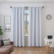 Xuniizn Blackout Curtains for Bedroom Thermal Insulated - 100%Polyester Black Out Curtains 2 Panels Set Room Darkening Window Curtains for Living Room, White