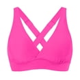 thumbnail image 4 of UJNDER Bikini Tops for Women Elastic Underwire Full Coverage Crop Top with Removable Pads and Tie Back for Swim Womens Swimsuit Tops Hot Pink L, 4 of 5