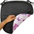 thumbnail image 6 of Butterfly Chair Seating Cushion Set of 6, Various Flying Butterflies Colors Hippie Style Print Design, Seat Pads for Office with Anti-slip Backing, 16"x16", Pink Purple, by Ambesonne, 6 of 7