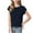 Navy, variant on Feancey Ribbed Knit Tops for Kids Girls Summer Cap Sleeve V Neck T-Shirts Solid Color Casual Cotton Knitted Shirt Holiday Gifts Black S