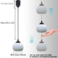 thumbnail image 4 of FSLiving Mini Adjustable Cord Length Juno Track Light Pendants, 4 Ft Cord, J-Type Track Mounted, Handblown Stained White Art Glass, Smart LED Edison Bulbs for Bar Kitchen Island Vaulted Ceiling, 4 of 9