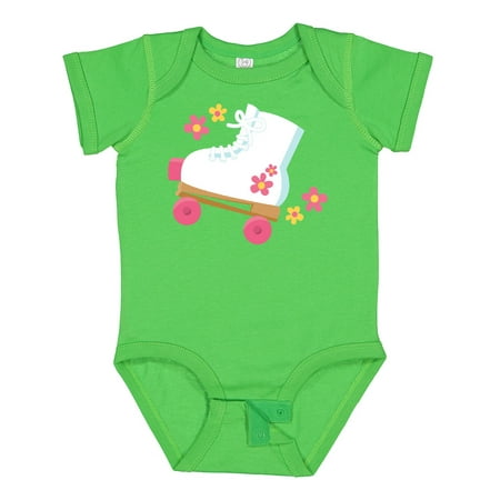 

Inktastic Roller Skate Flowers Girls Baby Bodysuit