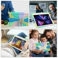 thumbnail image 3 of Compatible with iPad Pro 11 2022/2021/2020/2018/Air 4/Air 5, Case for Kids Boy Girl Gift, Cute Butterfly Wings Kickstand Shockproof Silicone Heavy Duty Rugged Cover with Shoulder Strap -Colorful Green, 3 of 7