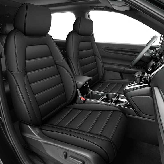 DIKSOAKR Seat Covers Custom Fit for Honda CRV 2017-2022 CR-V Faux Leather Car Seat Cover Full Set Front & Rear Car Seat Protector(Black,5 Seats)