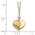 thumbnail image 3 of 14K Two-Tone Gold Cable Necklace with Pendants Chain Two Tone Polished & D/C Puffed Heart 18 inch, 3 of 3