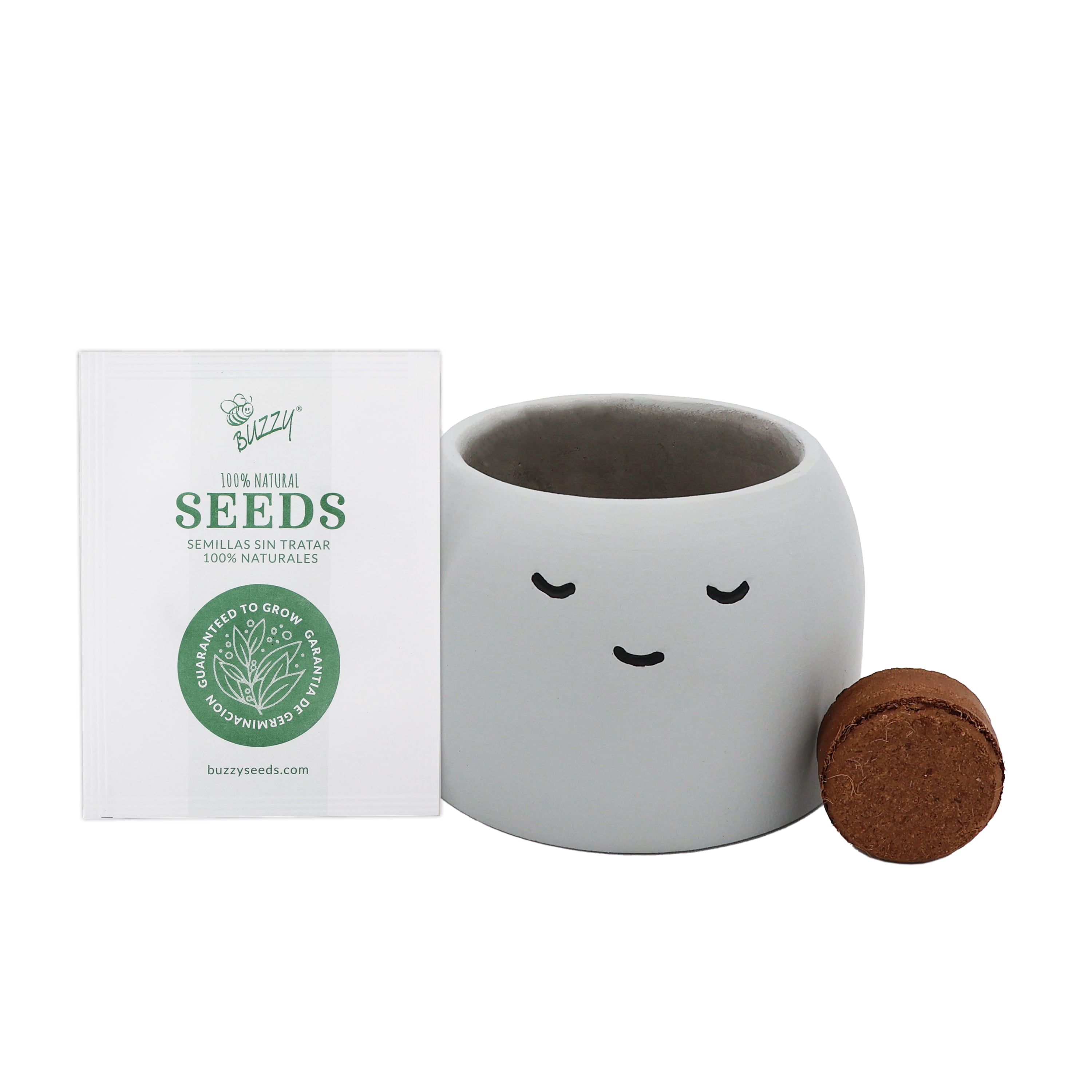 Peaceful Emoji Pot Grow Kit Trio (Set of 3) – Chamomile, Moss Rose & Aloe – Cute Mini Plant Kits for Desks, Dorm Rooms, Windowsills & Gifts