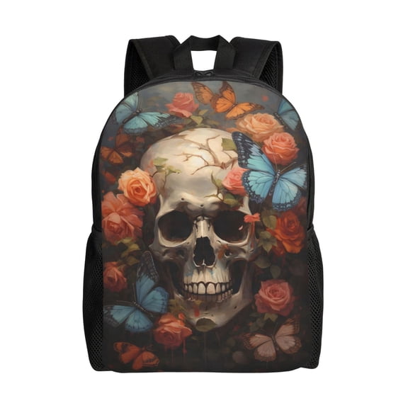 Skull Backpack Full Front Print Travel Laptop Bag for Men and Women