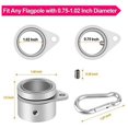 thumbnail image 2 of 2 Pcs Flag Pole Rings Anti Wrap Flag Pole Clips Swivels 360 Rotating Flagpole Flag Mounting Rings, 2 of 5