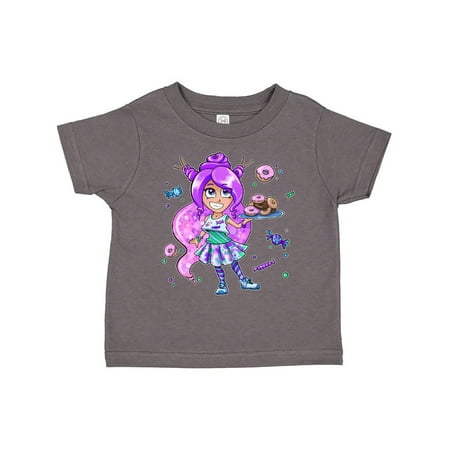 

Inktastic Girl with Purple Hair Donuts and Candy Gift Toddler Boy or Toddler Girl T-Shirt